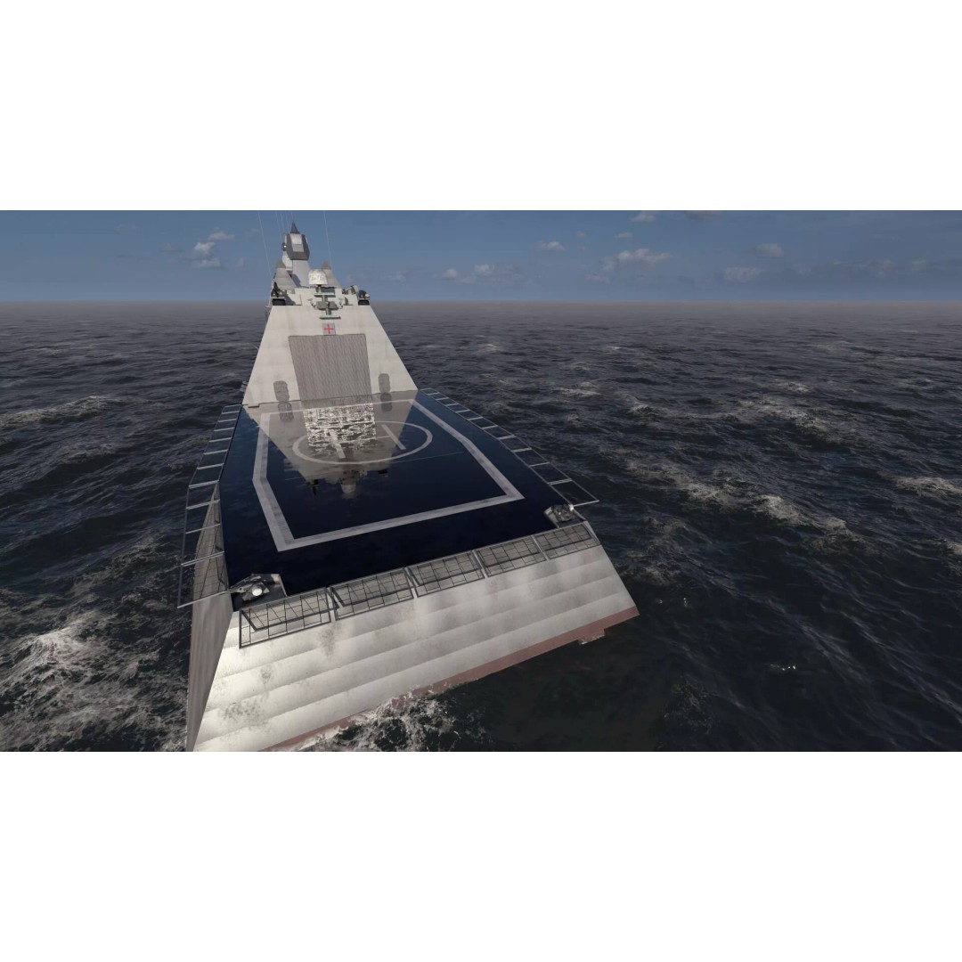 Stealth Frigate 3D Model – Detailed Military Watercraft, OBJ, FBX - View 16