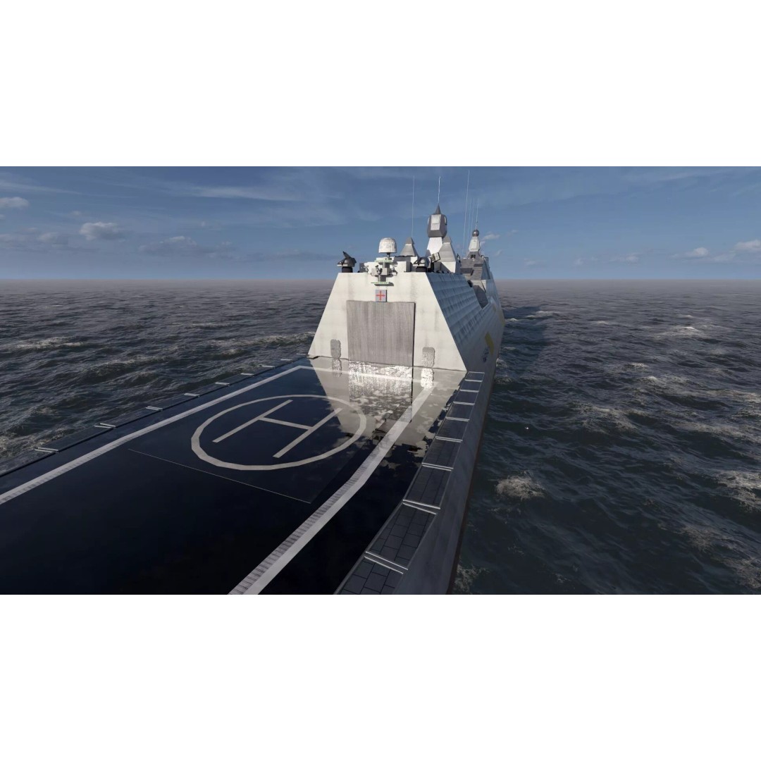 Stealth Frigate 3D Model – Detailed Military Watercraft, OBJ, FBX - View 17