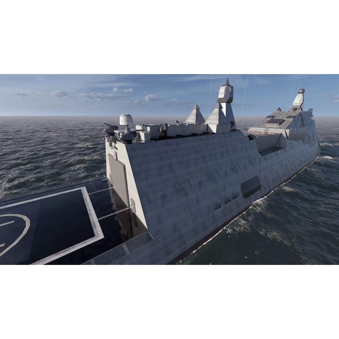 Stealth Frigate 3D Model – Detailed Military Watercraft, OBJ, FBX - View 18