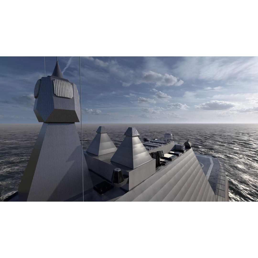 Stealth Frigate 3D Model – Detailed Military Watercraft, OBJ, FBX - View 20