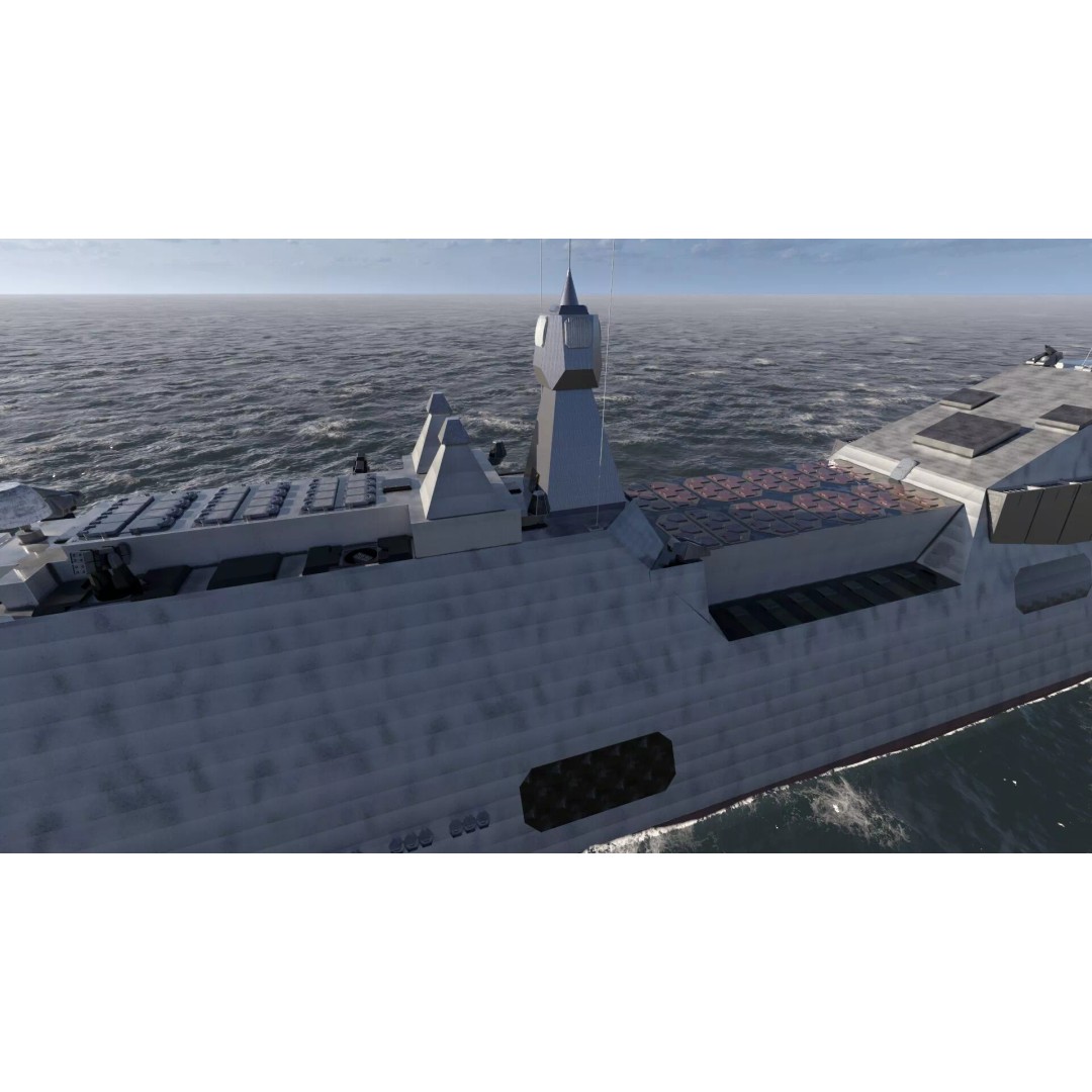 Stealth Frigate 3D Model – Detailed Military Watercraft, OBJ, FBX - View 21