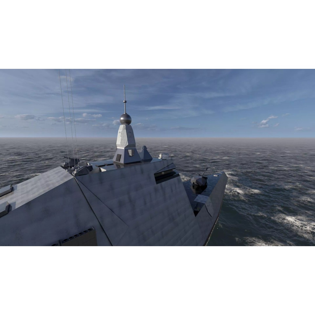 Stealth Frigate 3D Model – Detailed Military Watercraft, OBJ, FBX - View 23