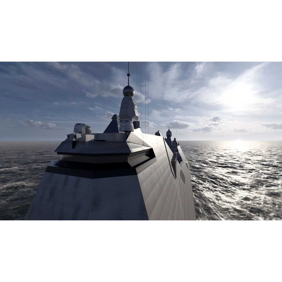 Stealth Frigate 3D Model – Detailed Military Watercraft, OBJ, FBX - View 28