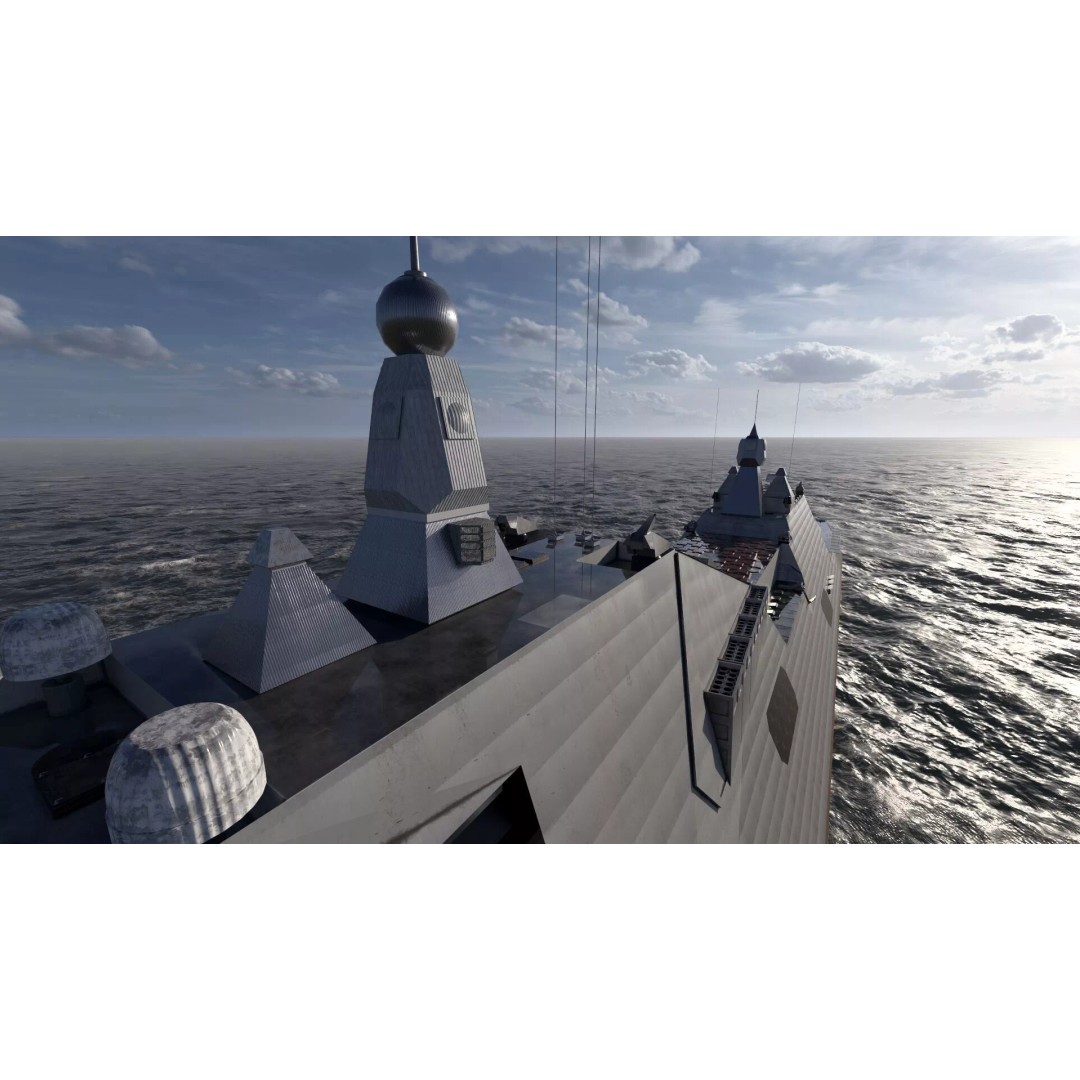 Stealth Frigate 3D Model – Detailed Military Watercraft, OBJ, FBX - View 29