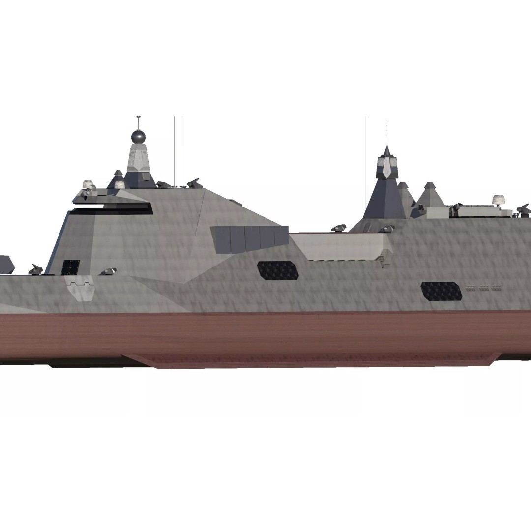 Stealth Frigate 3D Model – Detailed Military Watercraft, OBJ, FBX - View 3