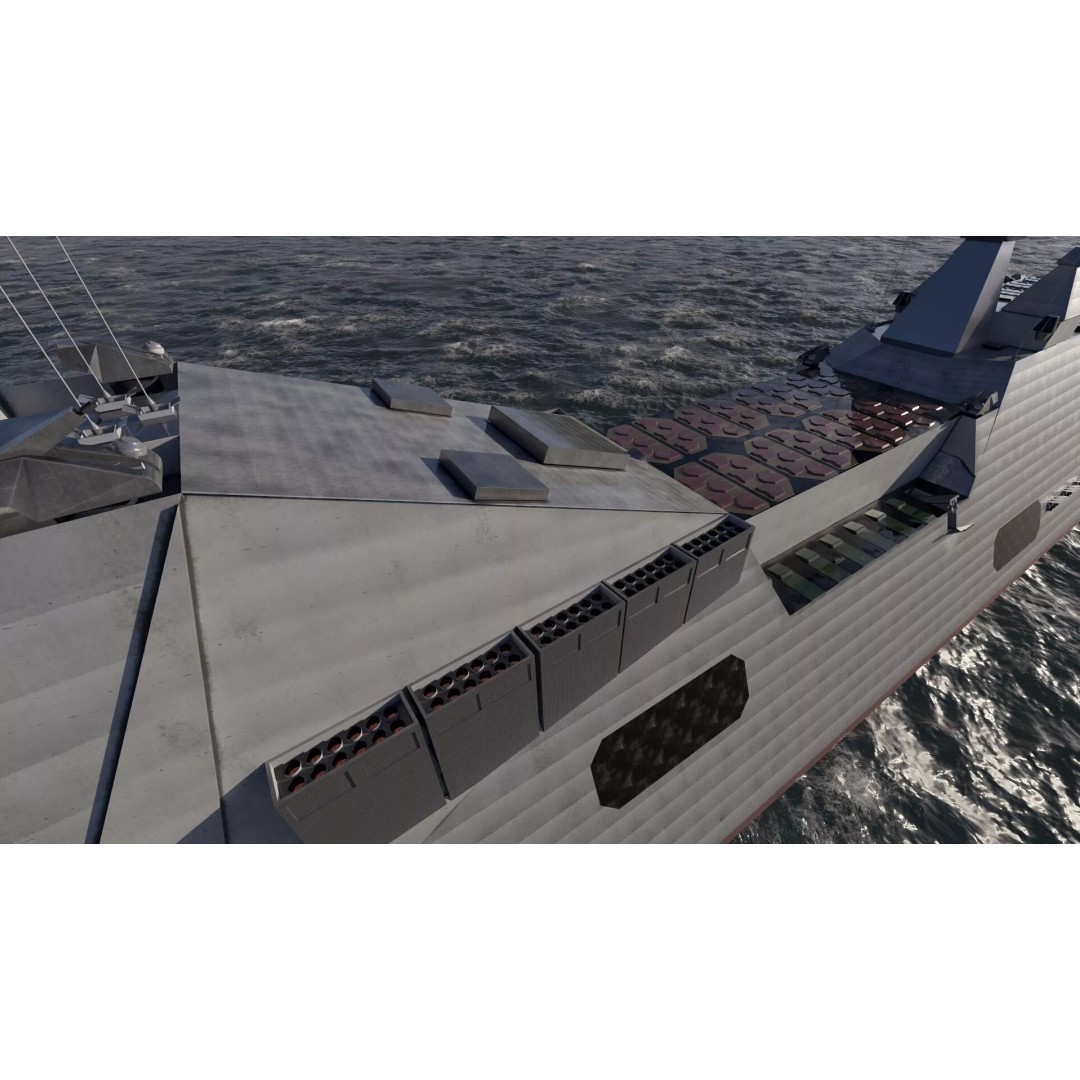 Stealth Frigate 3D Model – Detailed Military Watercraft, OBJ, FBX - View 30