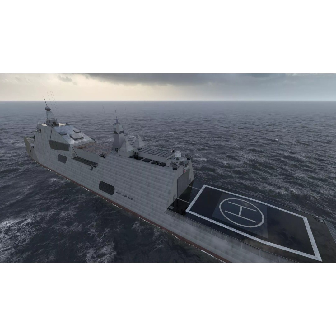 Stealth Frigate 3D Model – Detailed Military Watercraft, OBJ, FBX - View 39