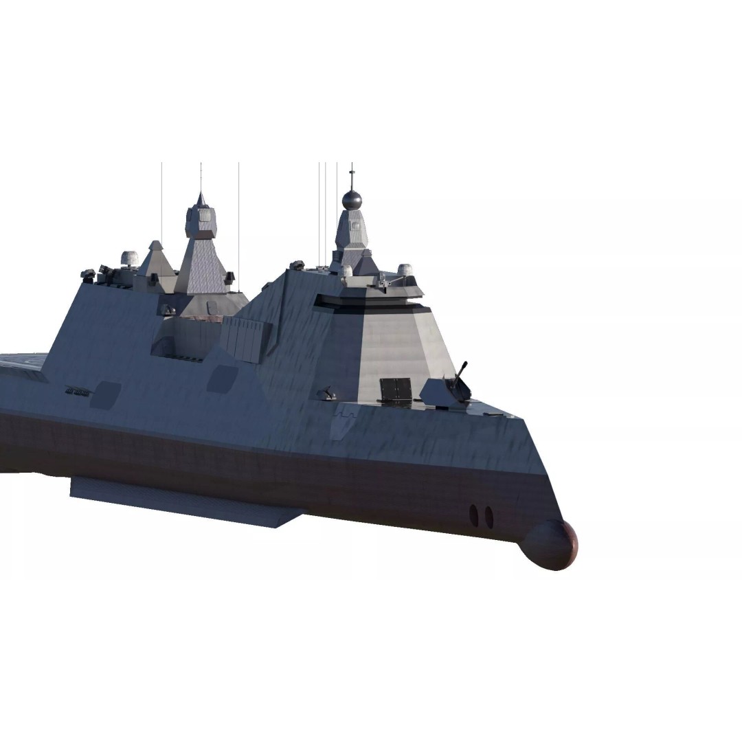 Stealth Frigate 3D Model – Detailed Military Watercraft, OBJ, FBX - View 4
