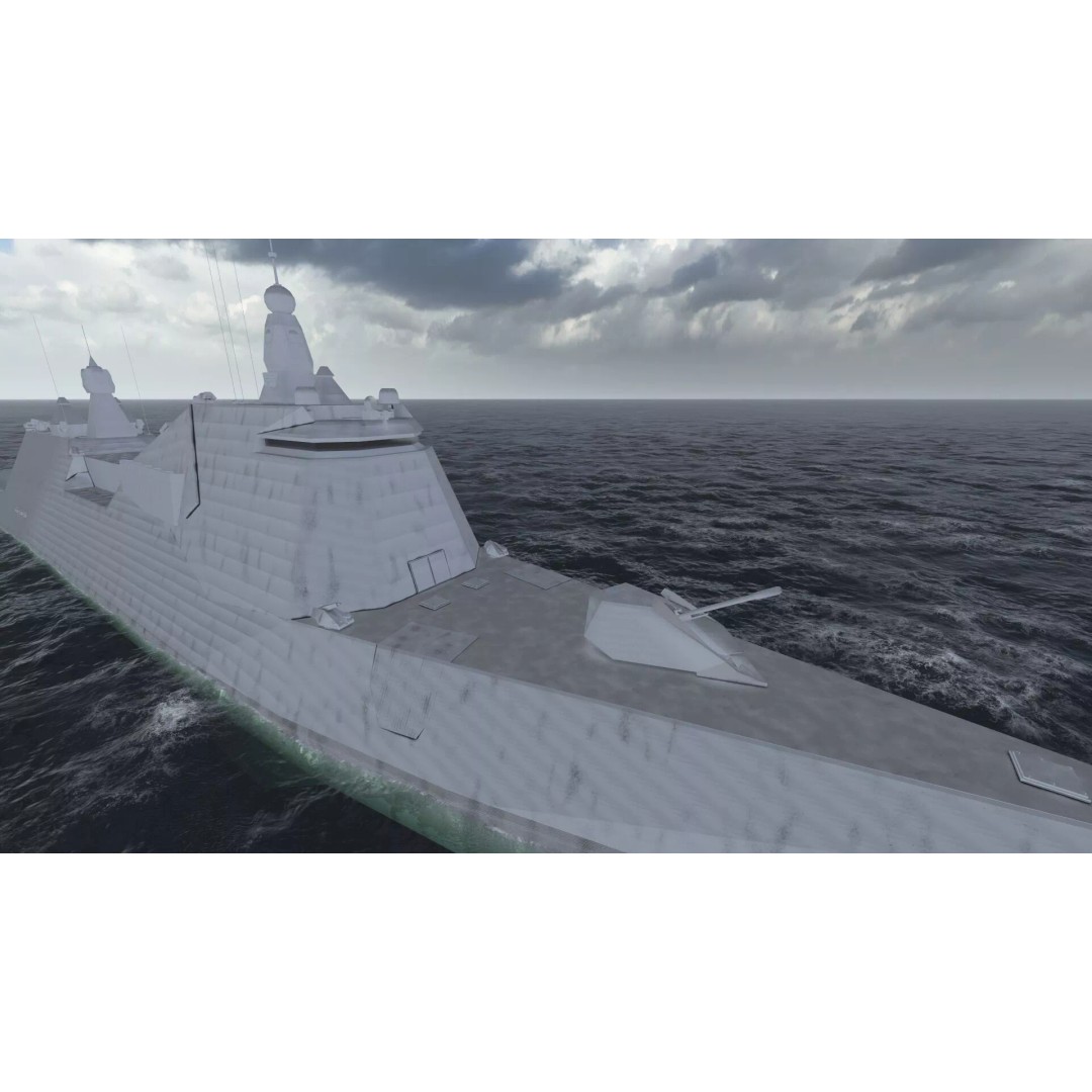 Stealth Frigate 3D Model – Detailed Military Watercraft, OBJ, FBX - View 40