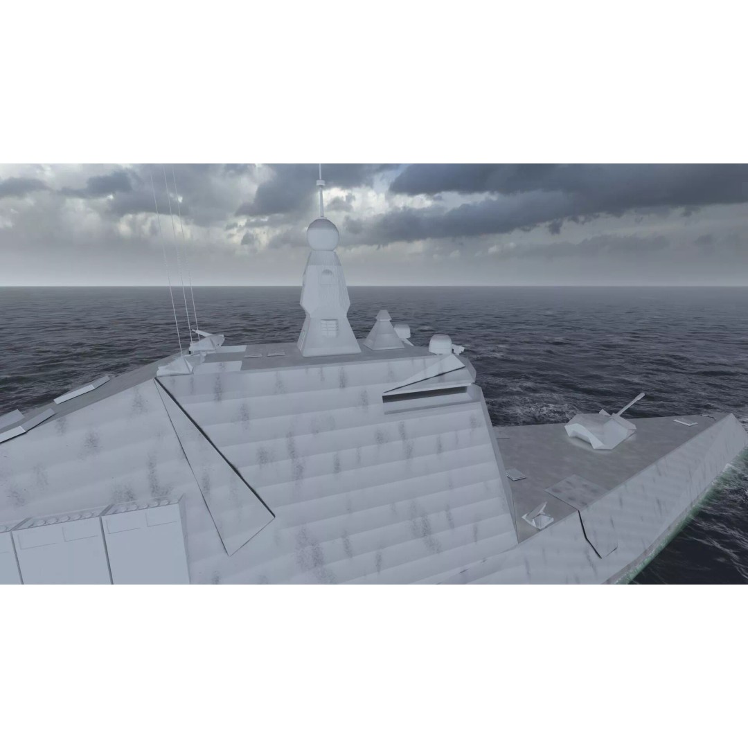 Stealth Frigate 3D Model – Detailed Military Watercraft, OBJ, FBX - View 42