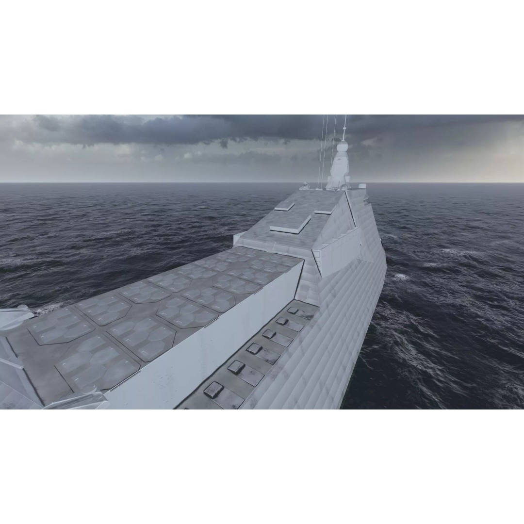 Stealth Frigate 3D Model – Detailed Military Watercraft, OBJ, FBX - View 43