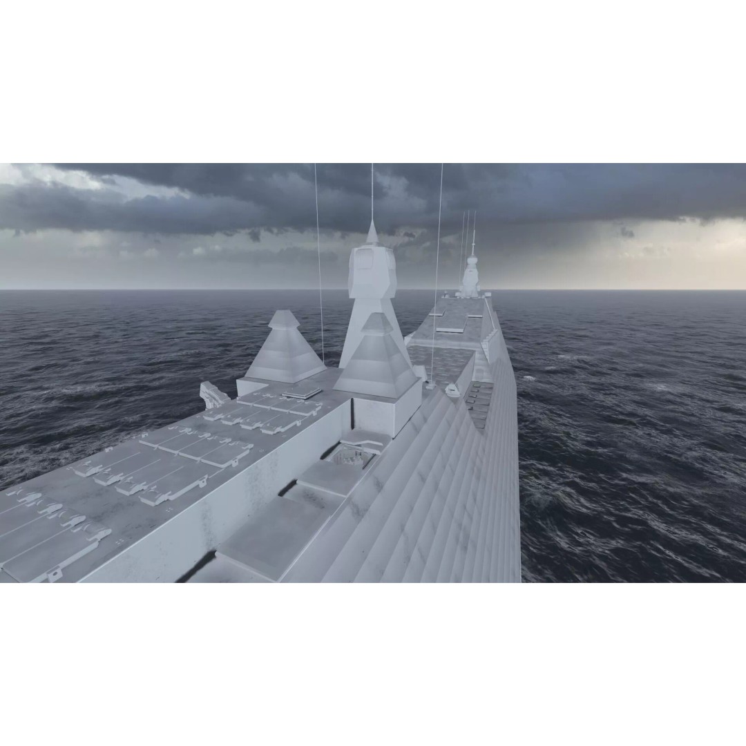 Stealth Frigate 3D Model – Detailed Military Watercraft, OBJ, FBX - View 44
