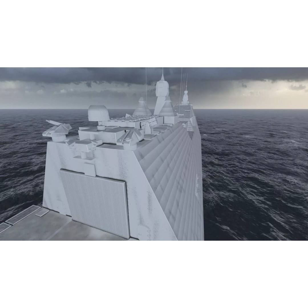 Stealth Frigate 3D Model – Detailed Military Watercraft, OBJ, FBX - View 45