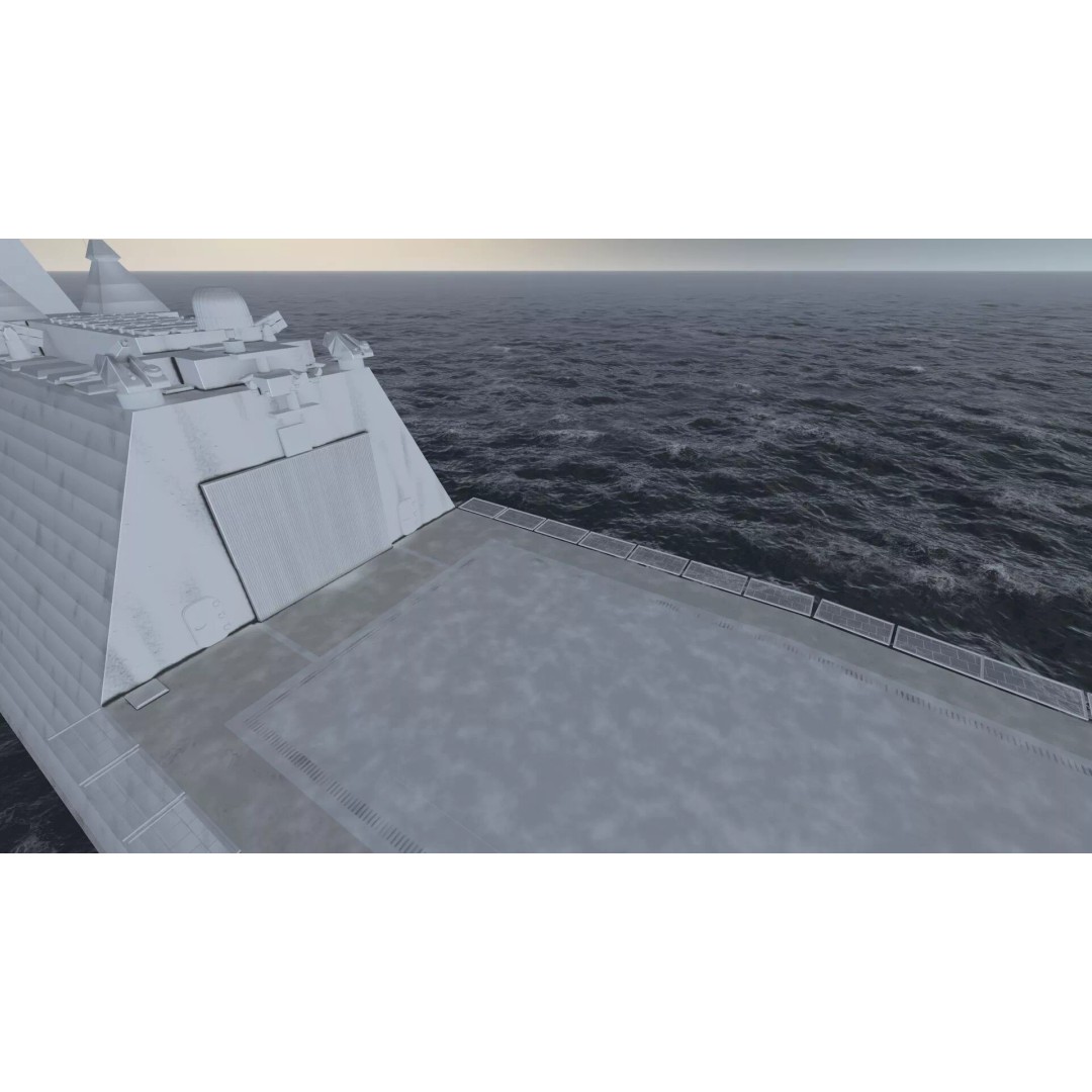 Stealth Frigate 3D Model – Detailed Military Watercraft, OBJ, FBX - View 46