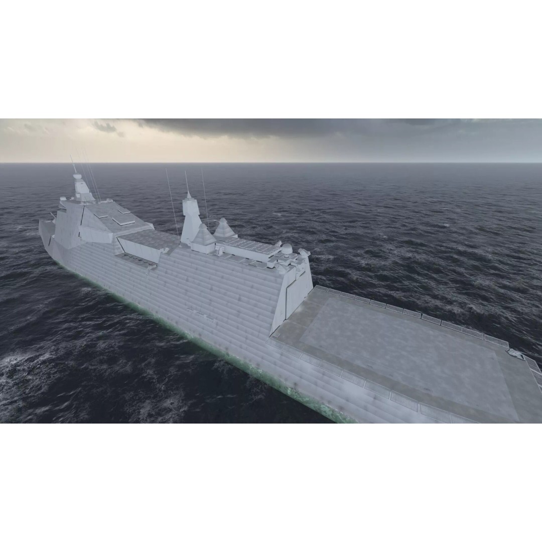 Stealth Frigate 3D Model – Detailed Military Watercraft, OBJ, FBX - View 47