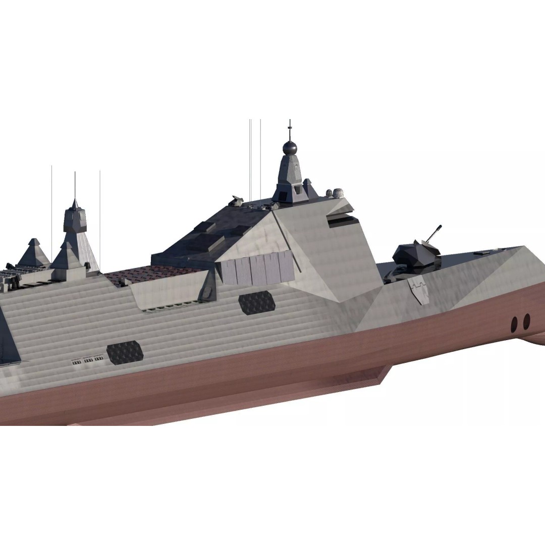 Stealth Frigate 3D Model – Detailed Military Watercraft, OBJ, FBX - View 5
