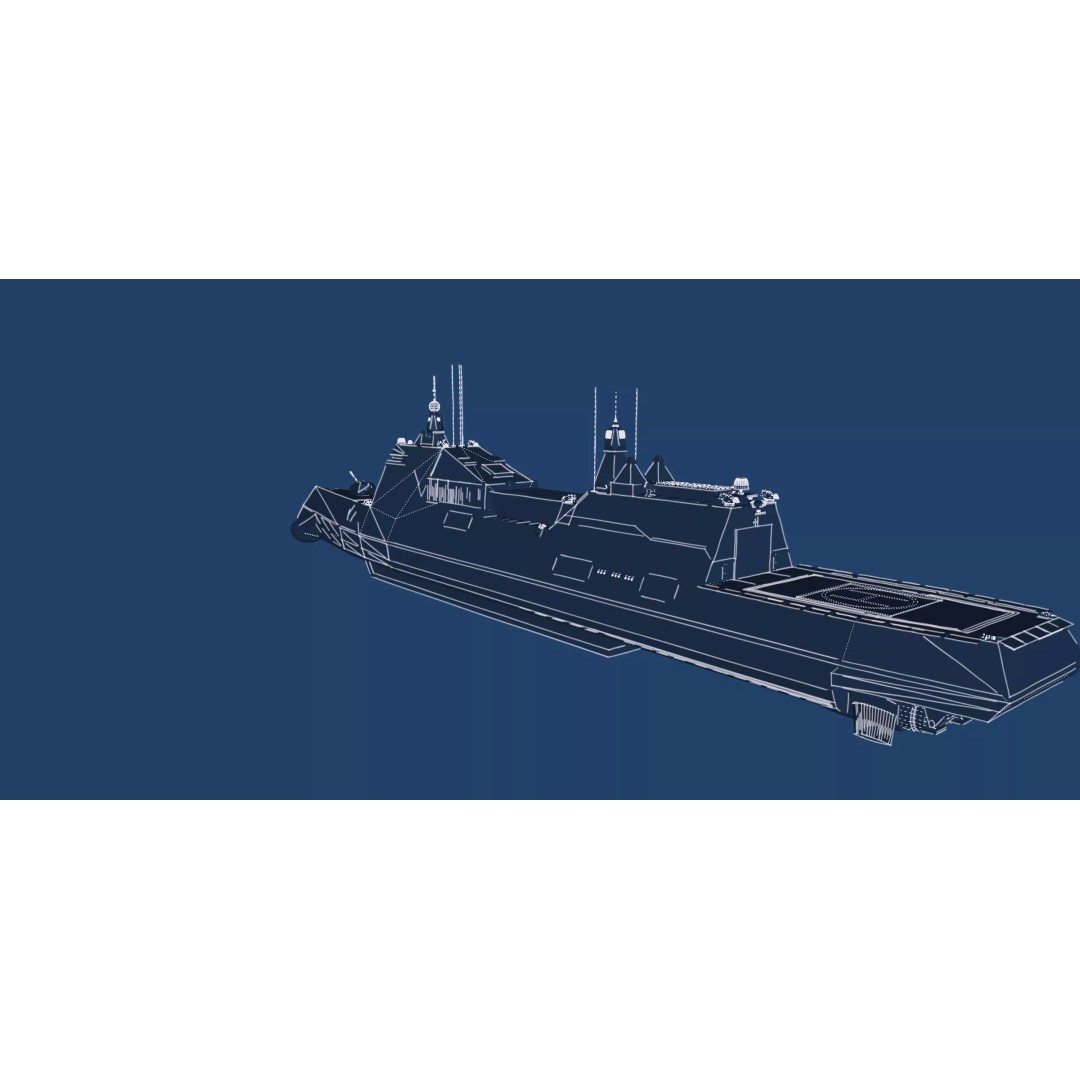 Stealth Frigate 3D Model – Detailed Military Watercraft, OBJ, FBX - View 50