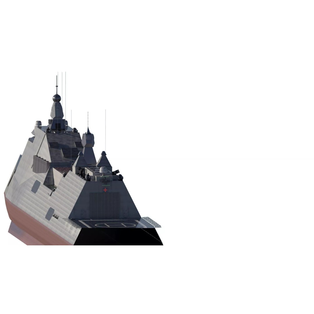 Stealth Frigate 3D Model – Detailed Military Watercraft, OBJ, FBX - View 7