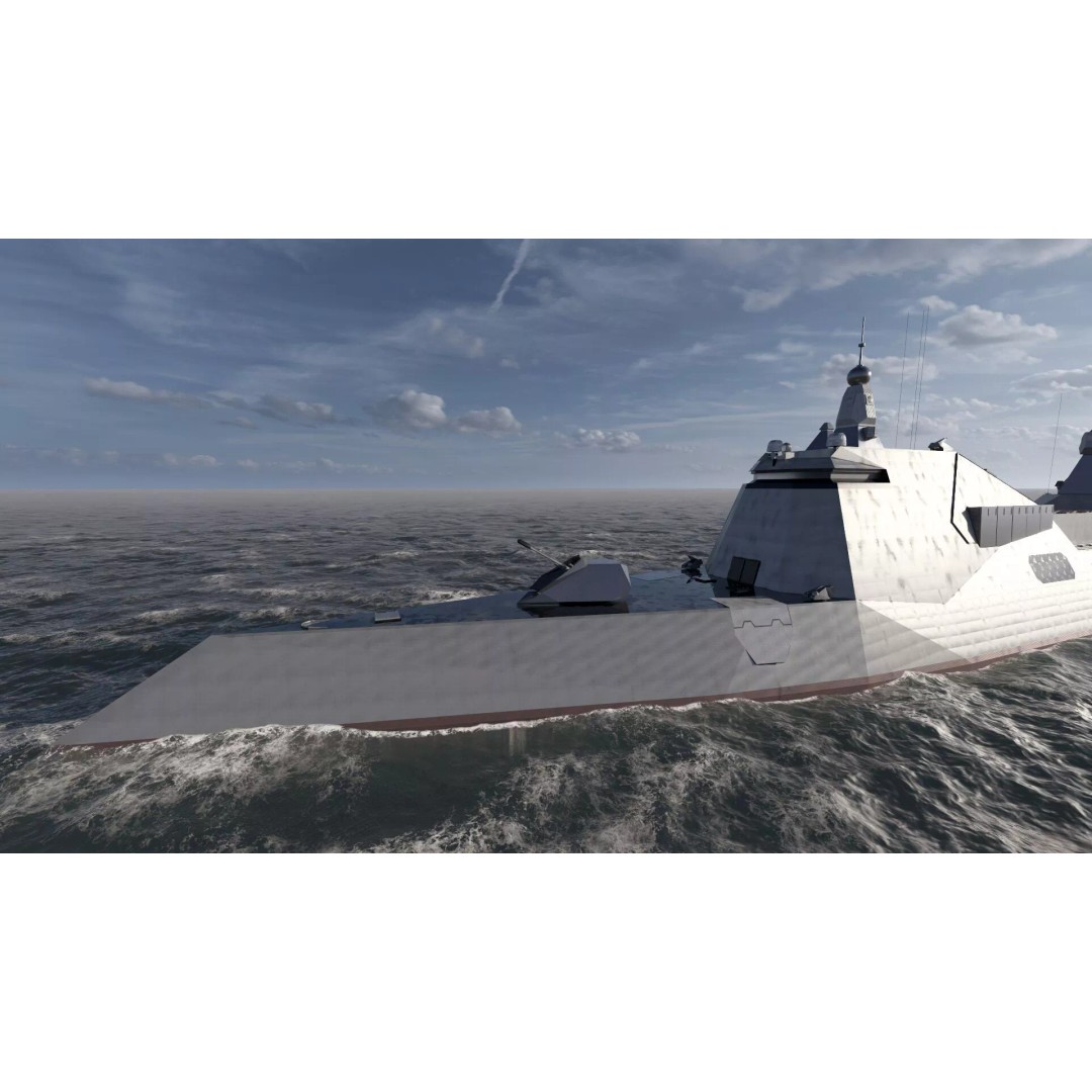 Stealth Frigate 3D Model – Detailed Military Watercraft, OBJ, FBX - View 9