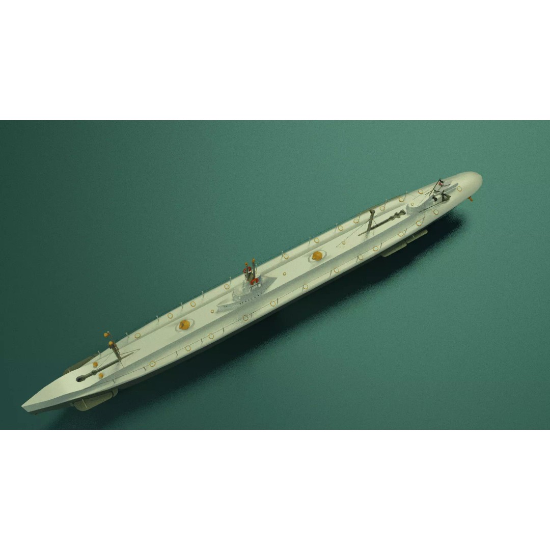 SMS U1 U-Boat 3D Model – Low Poly PBR Game Asset, Blender, FBX - View 12