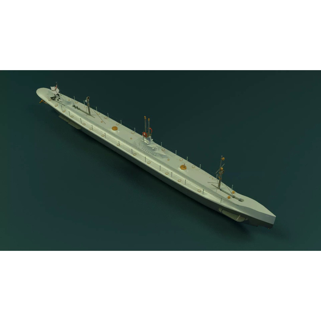 SMS U1 U-Boat 3D Model – Low Poly PBR Game Asset, Blender, FBX - View 13