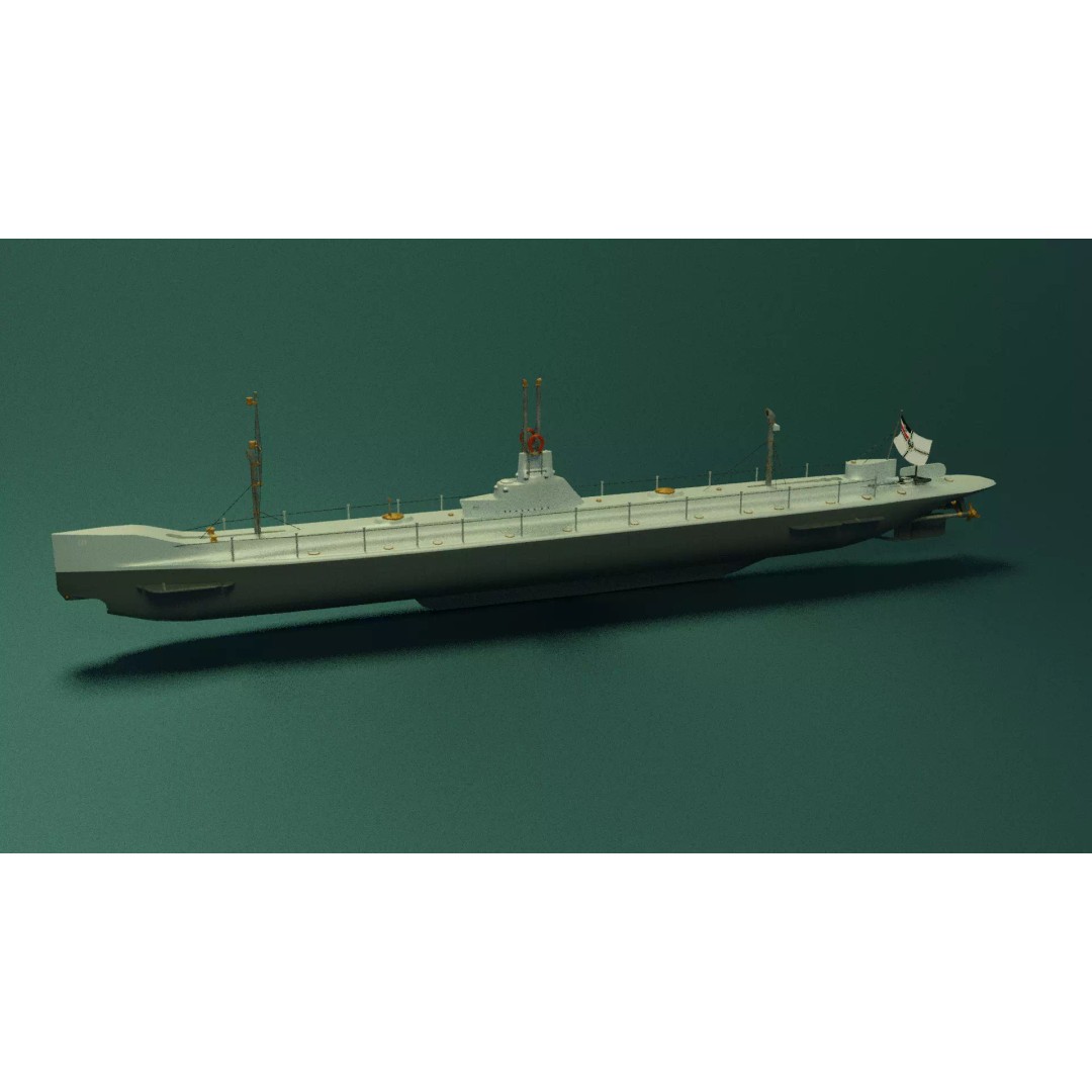 SMS U1 U-Boat 3D Model – Low Poly PBR Game Asset, Blender, FBX - View 4