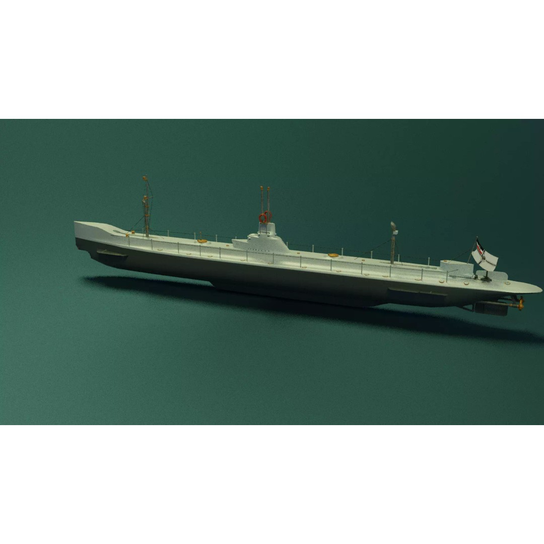 SMS U1 U-Boat 3D Model – Low Poly PBR Game Asset, Blender, FBX - View 5