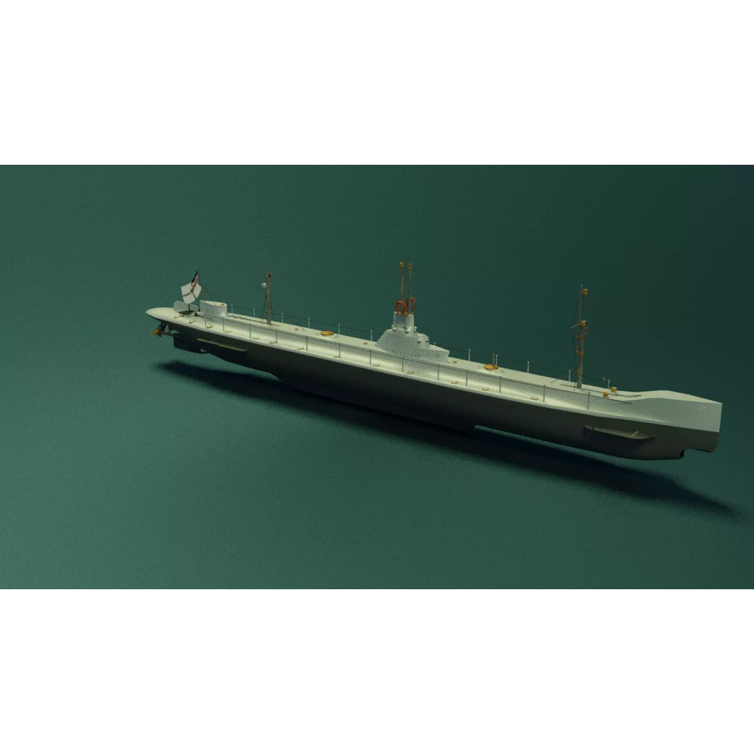 SMS U1 U-Boat 3D Model – Low Poly PBR Game Asset, Blender, FBX - View 9