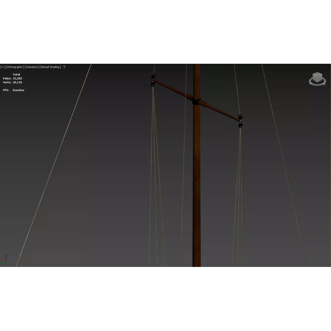 Vintage Wooden Sailing Yacht 3D Model – Gaff Rigged, PBR, FBX