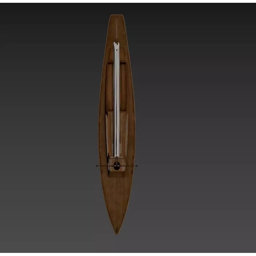Vintage Wooden Sailing Yacht 3D Model – Gaff Rigged, PBR, FBX - View 11