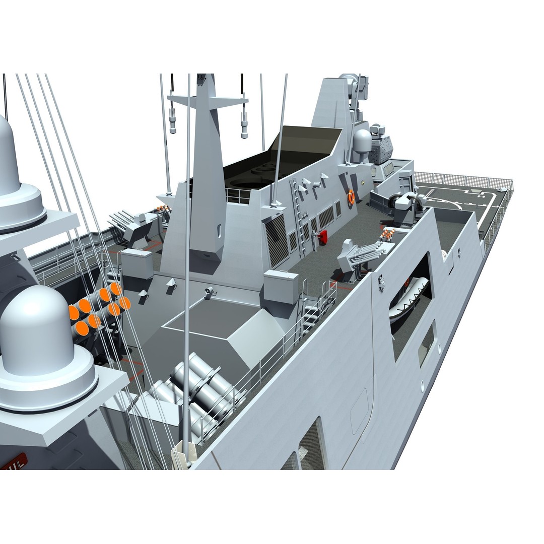 TCG Istanbul Frigate 3D Model – High Poly Military Watercraft, FBX - View 11