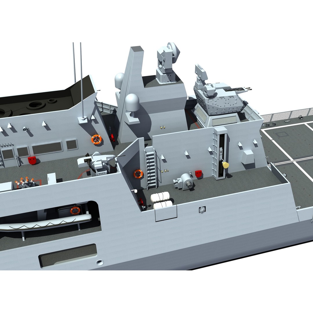 TCG Istanbul Frigate 3D Model – High Poly Military Watercraft, FBX - View 13