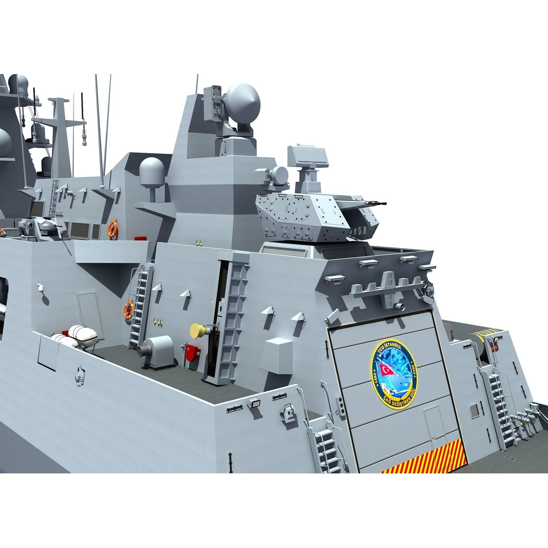 TCG Istanbul Frigate 3D Model – High Poly Military Watercraft, FBX - View 14