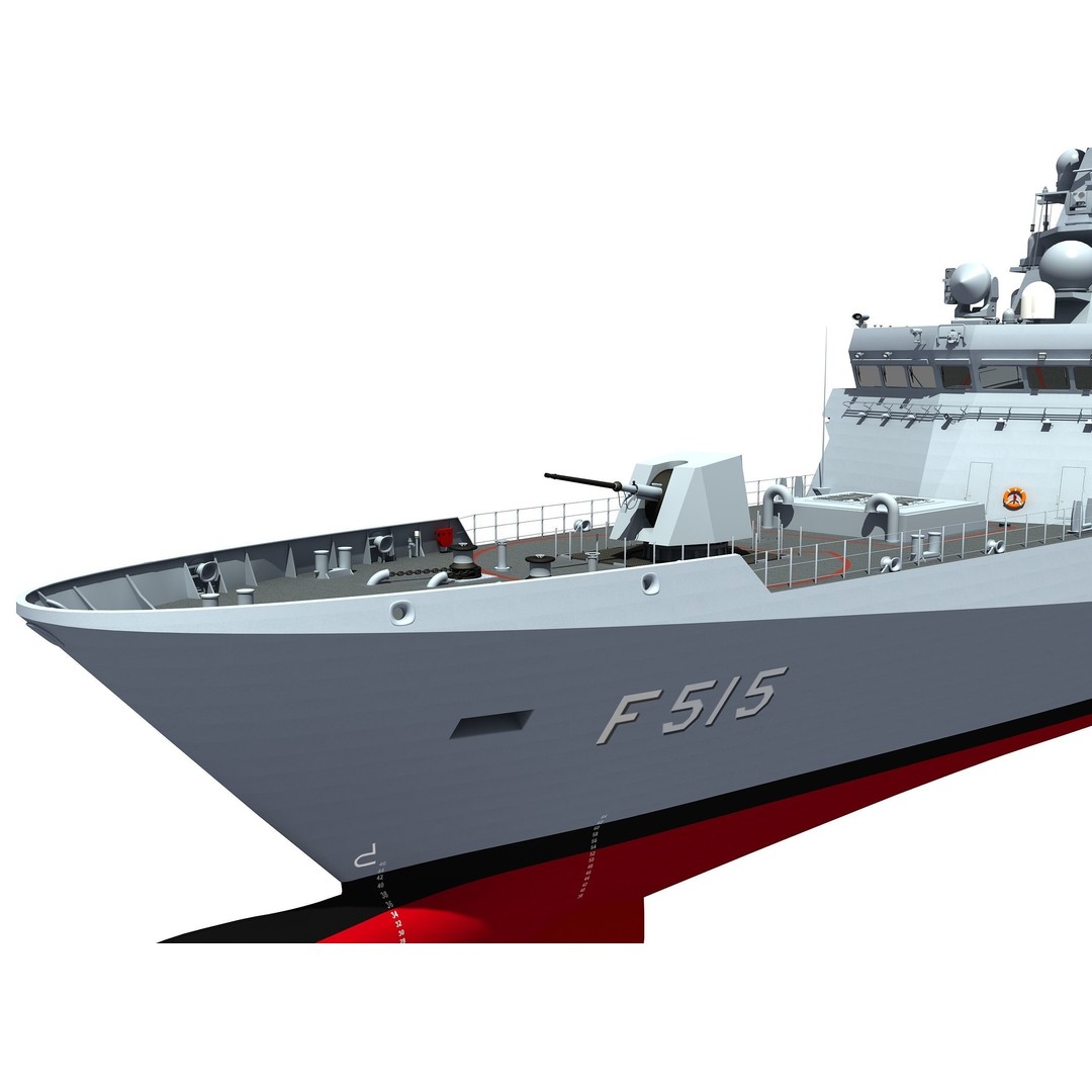 TCG Istanbul Frigate 3D Model – High Poly Military Watercraft, FBX - View 8