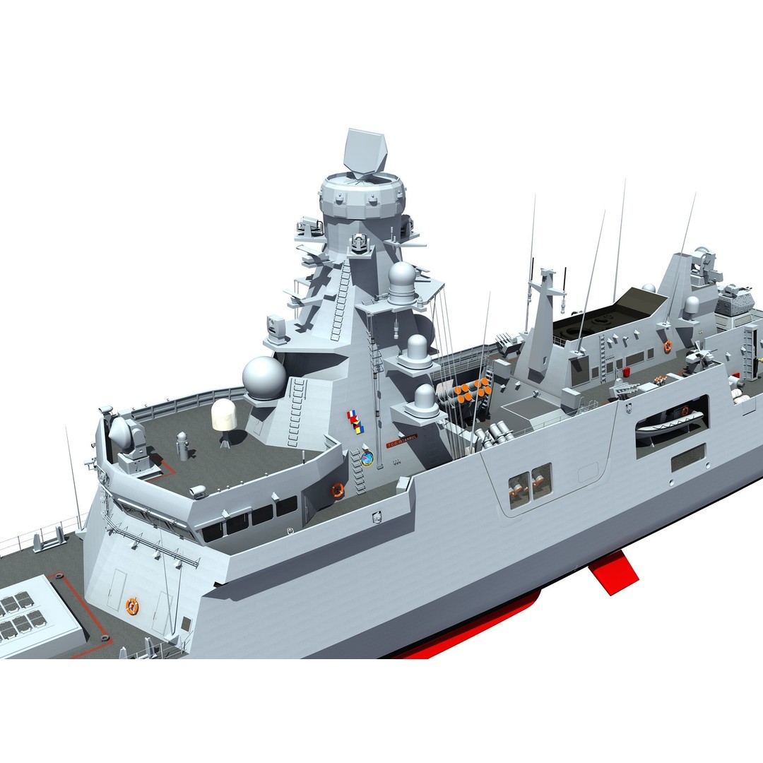 TCG Istanbul Frigate 3D Model – High Poly Military Watercraft, FBX - View 9