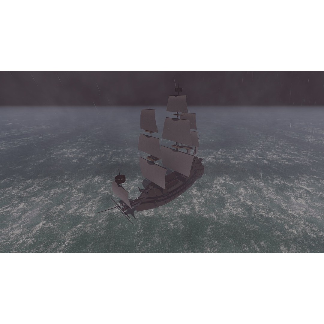 Galeon Ship 3D Model – Detailed Pirate Warship, FBX, Blender - View 10