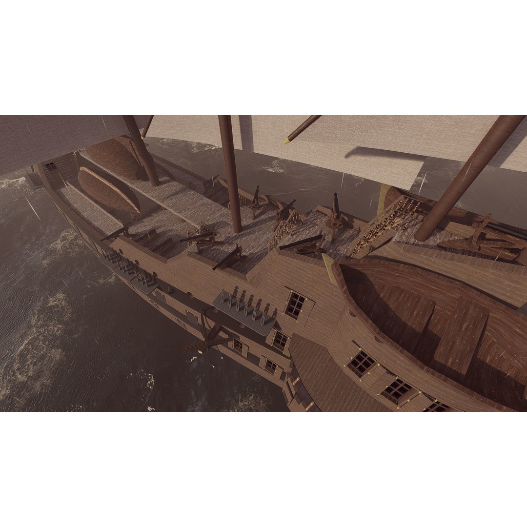 Galeon Ship 3D Model – Detailed Pirate Warship, FBX, Blender - View 13