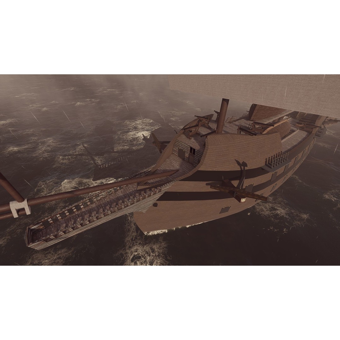 Galeon Ship 3D Model – Detailed Pirate Warship, FBX, Blender - View 5