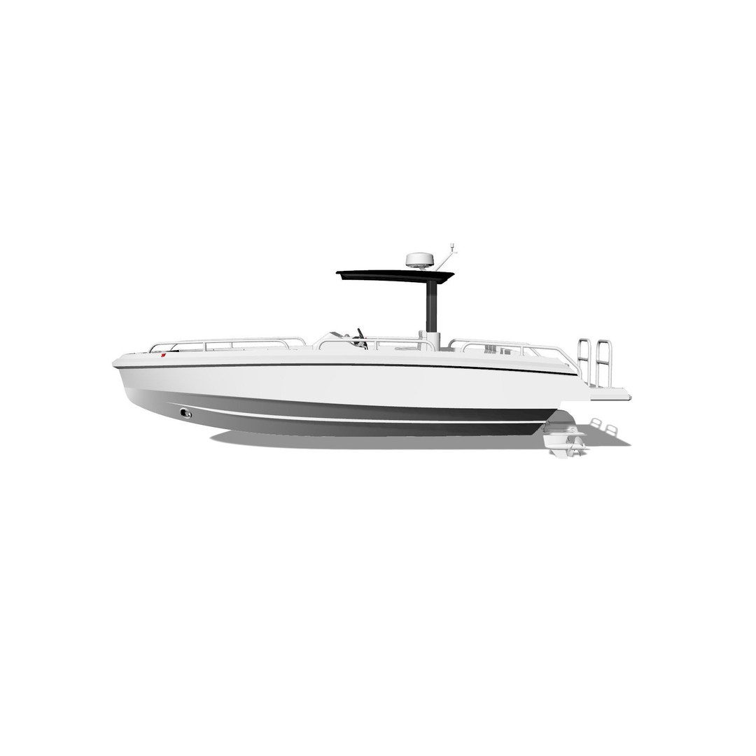 8 Meter Yacht Tender Runabout 3D Model – High Quality VR Ready Asset - View 11