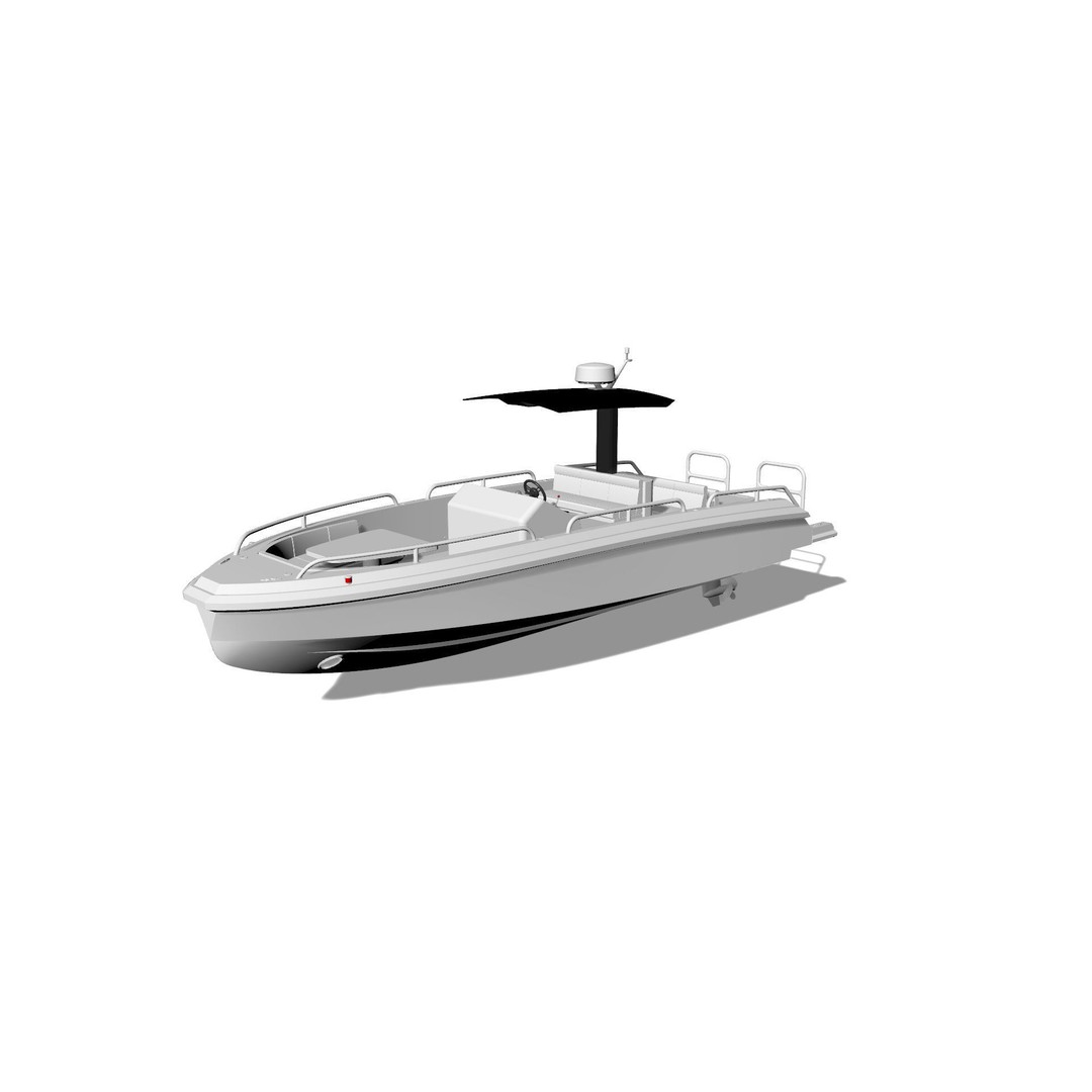 8 Meter Yacht Tender Runabout 3D Model – High Quality VR Ready Asset - View 12