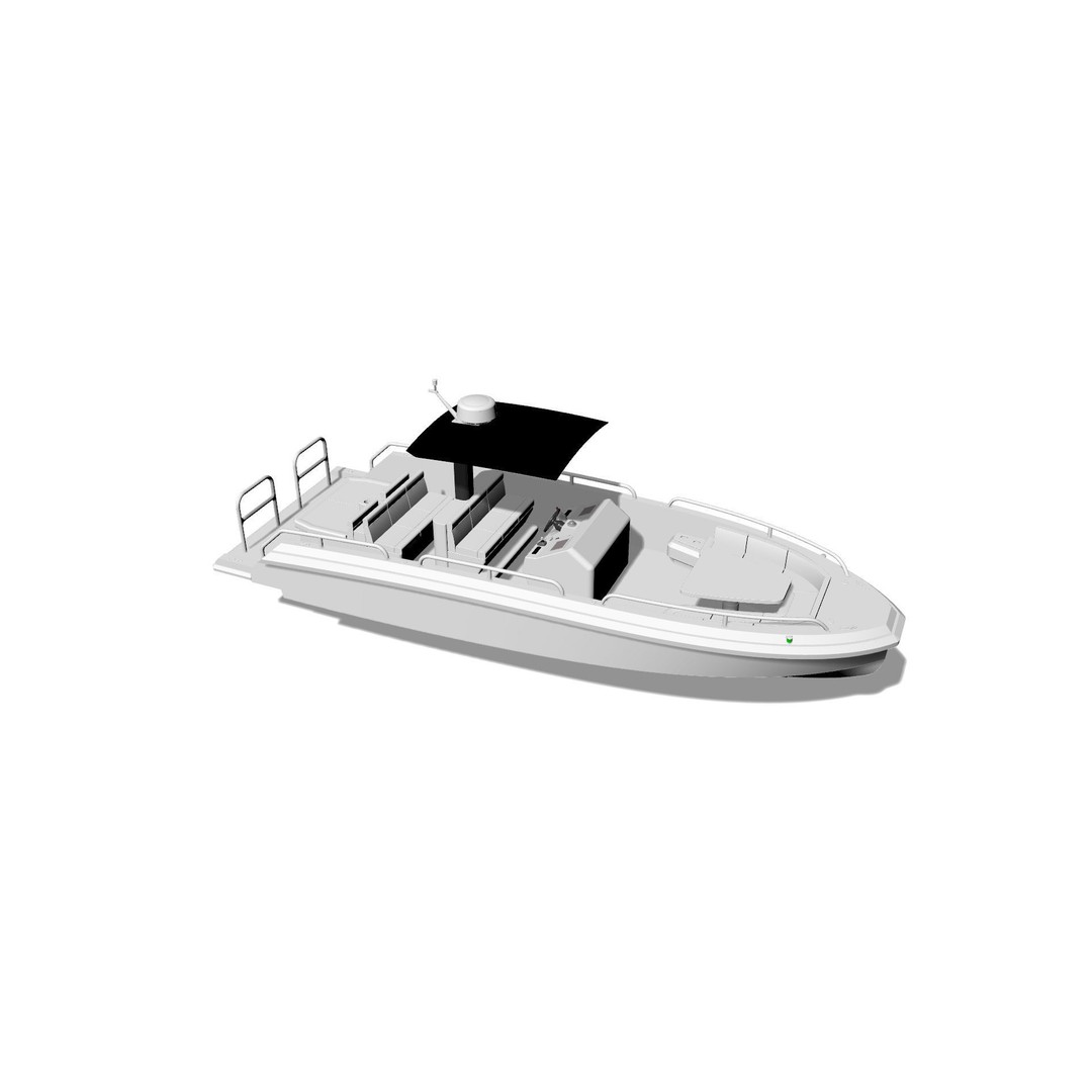 8 Meter Yacht Tender Runabout 3D Model – High Quality VR Ready Asset - View 16
