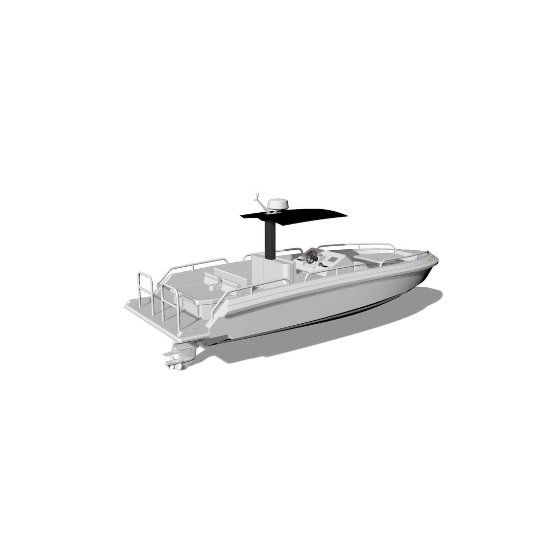 8 Meter Yacht Tender Runabout 3D Model – High Quality VR Ready Asset - View 17