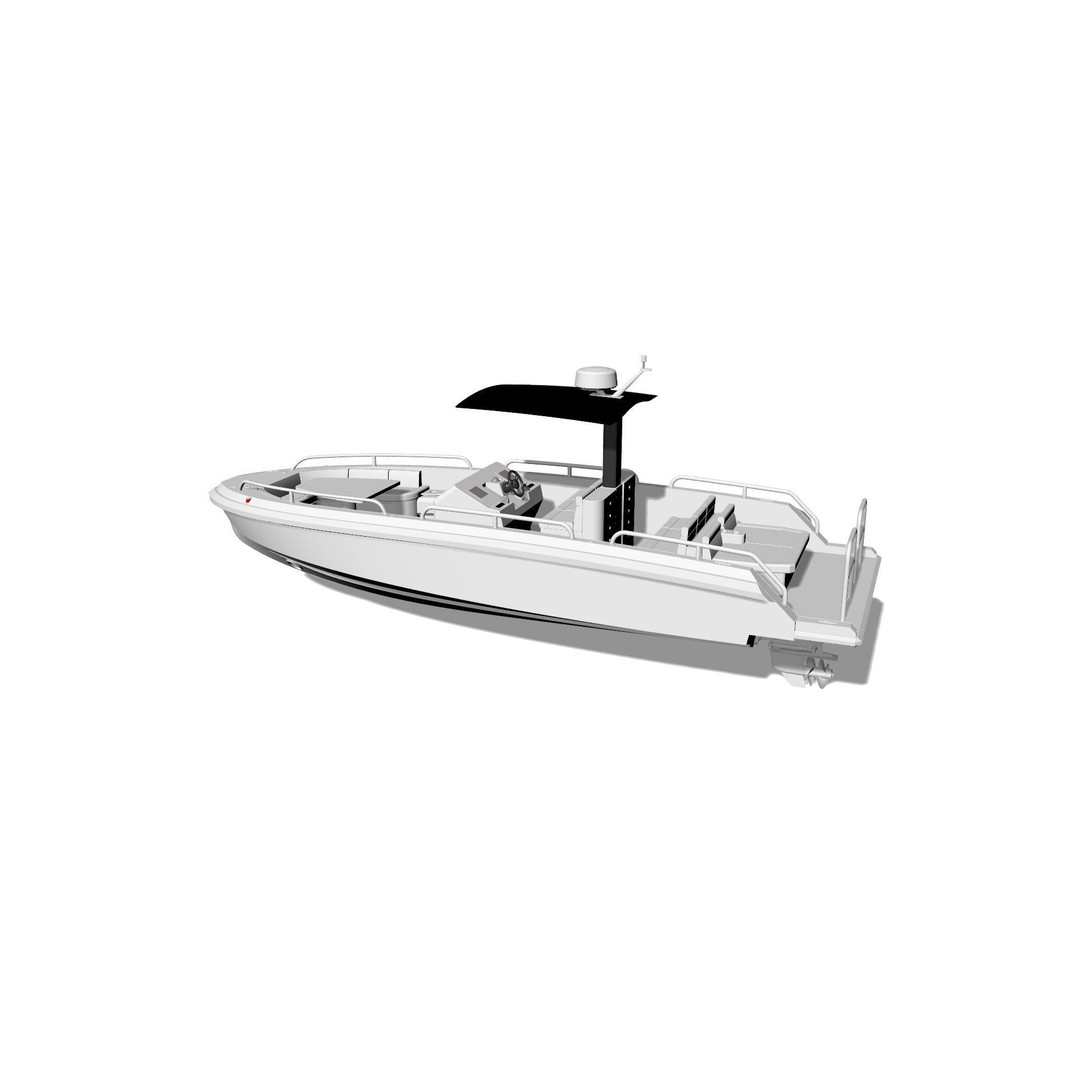 8 Meter Yacht Tender Runabout 3D Model – High Quality VR Ready Asset - View 20