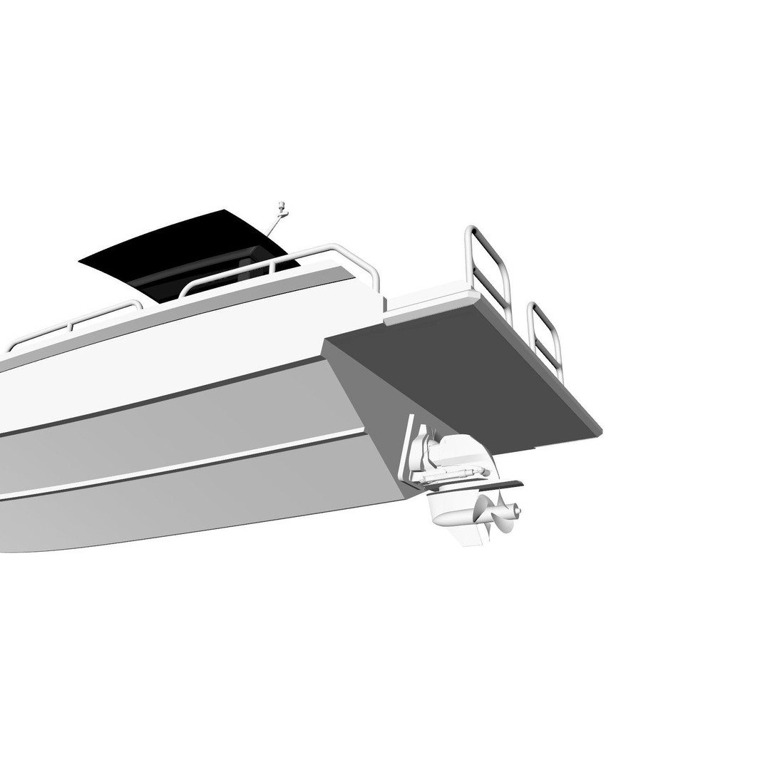 8 Meter Yacht Tender Runabout 3D Model – High Quality VR Ready Asset - View 24