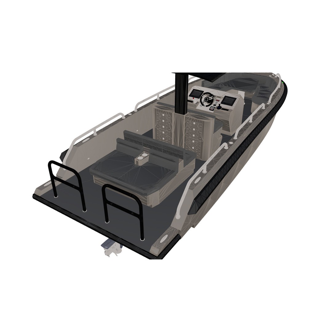 8 Meter Yacht Tender Runabout 3D Model – High Quality VR Ready Asset - View 27