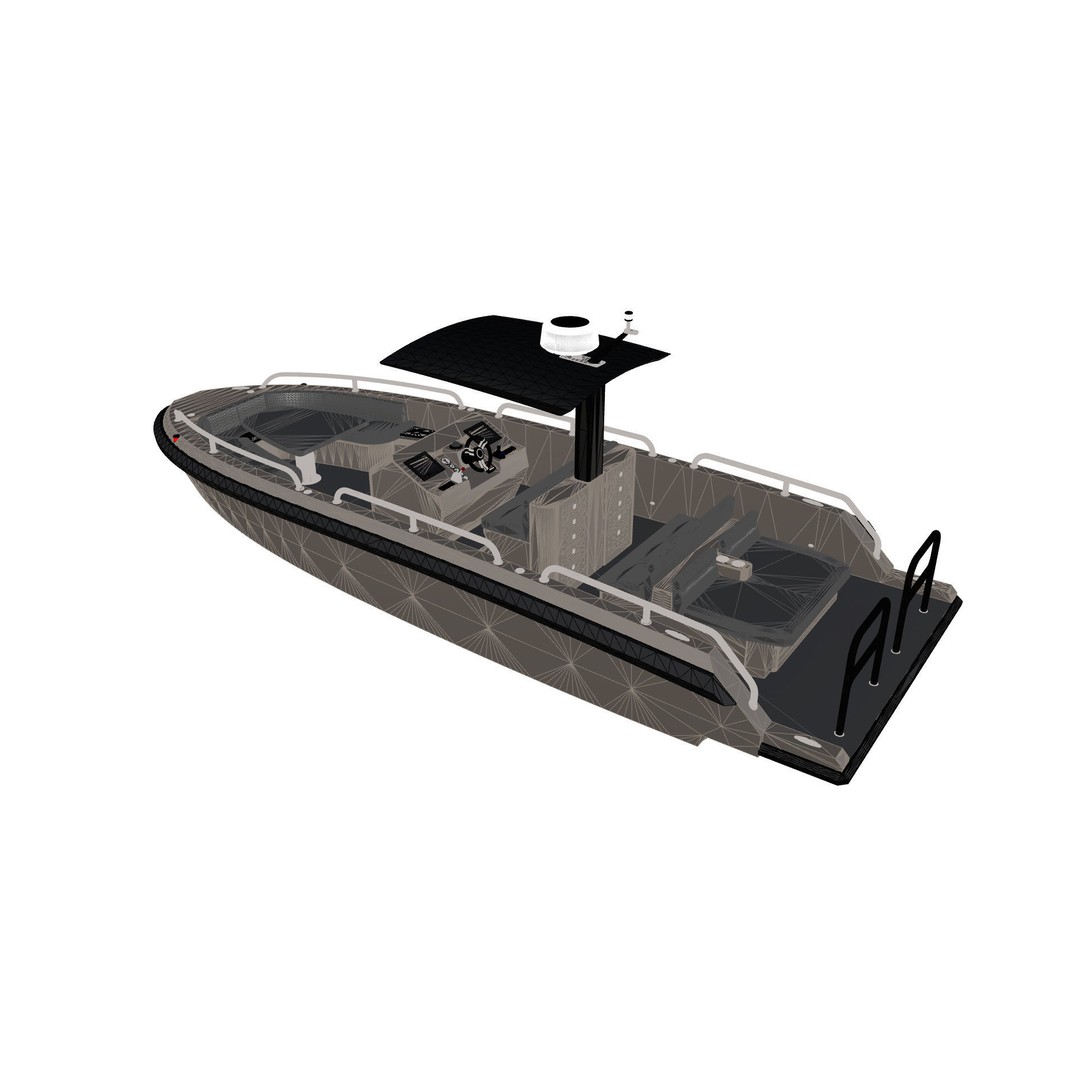 8 Meter Yacht Tender Runabout 3D Model – High Quality VR Ready Asset - View 28