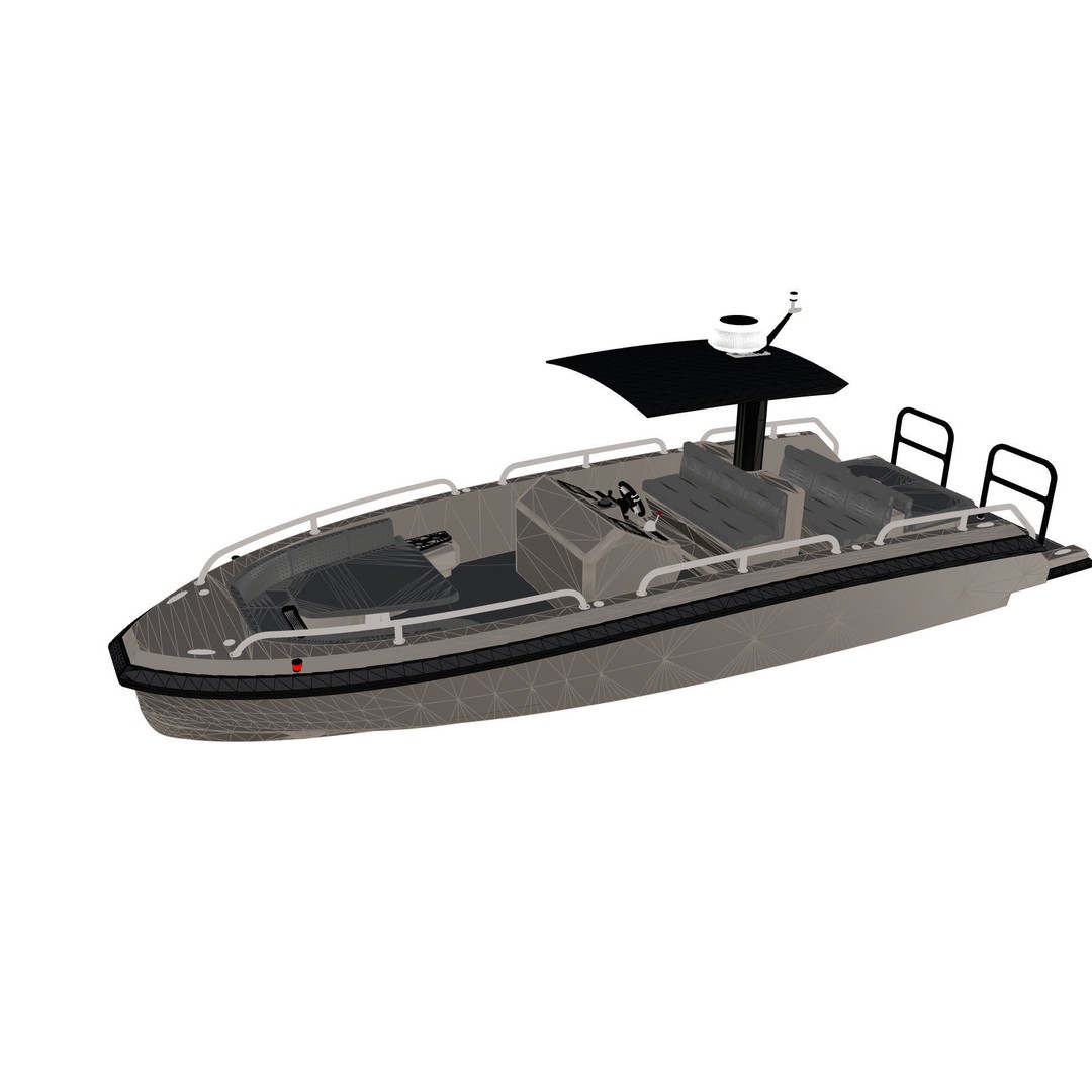 8 Meter Yacht Tender Runabout 3D Model – High Quality VR Ready Asset - View 29