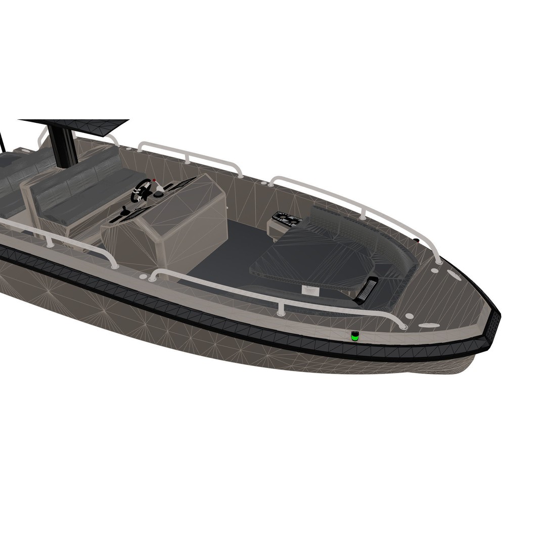 8 Meter Yacht Tender Runabout 3D Model – High Quality VR Ready Asset - View 30
