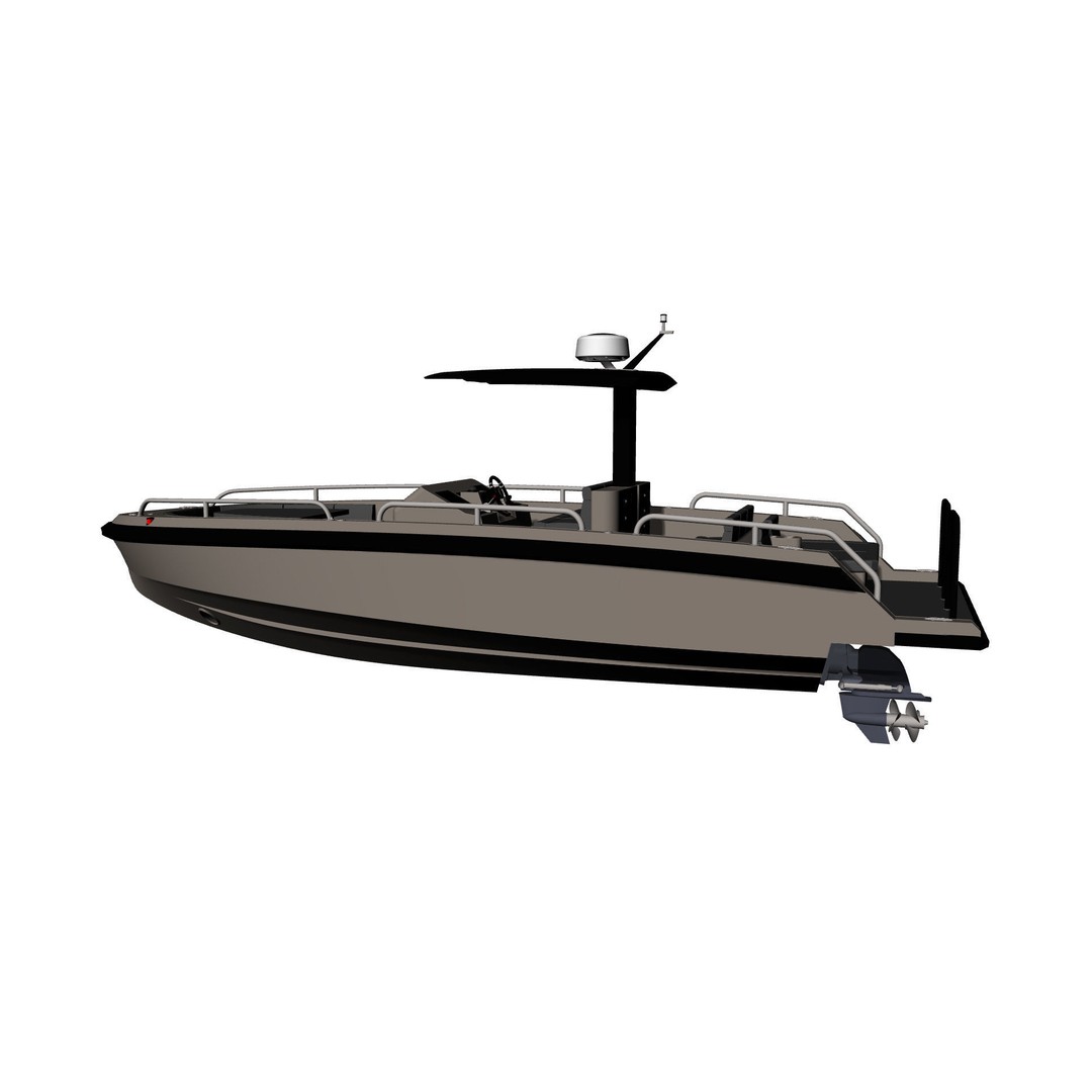 8 Meter Yacht Tender Runabout 3D Model – High Quality VR Ready Asset - View 33