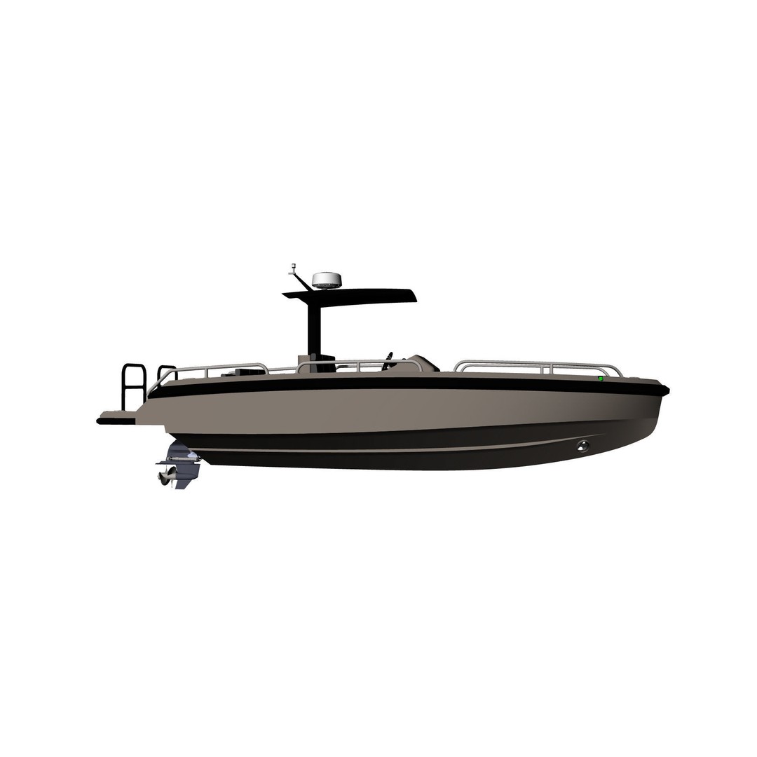 8 Meter Yacht Tender Runabout 3D Model – High Quality VR Ready Asset - View 35